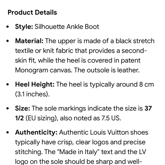 Louis Vuitton Silhouette Ankle Boot 1A855A - Picture 8 of 9